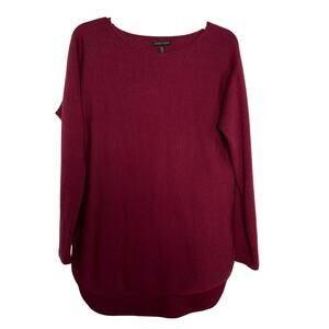 Eileen Fisher crew neck sweater - Magenta/Purple Merino Wool - size XS